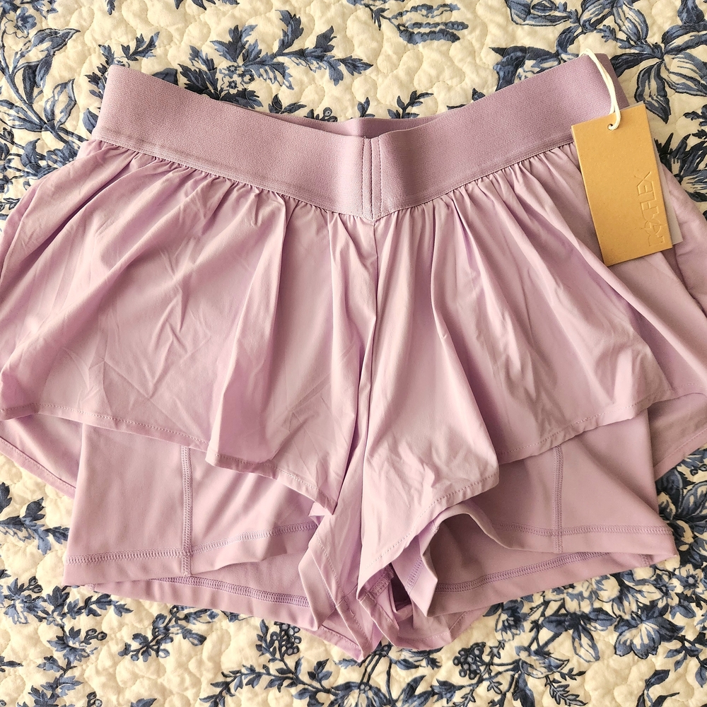 POPFLEX Lilac On The Run Ruffle Athletic Shorts